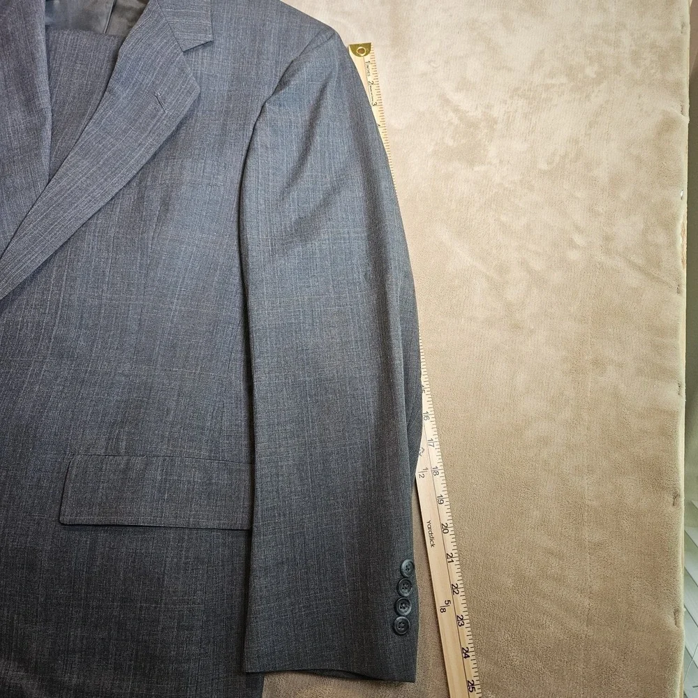 Vintage Hart Schaffner Marx 2 Piece Suit 38R Wool Grey Made in USA